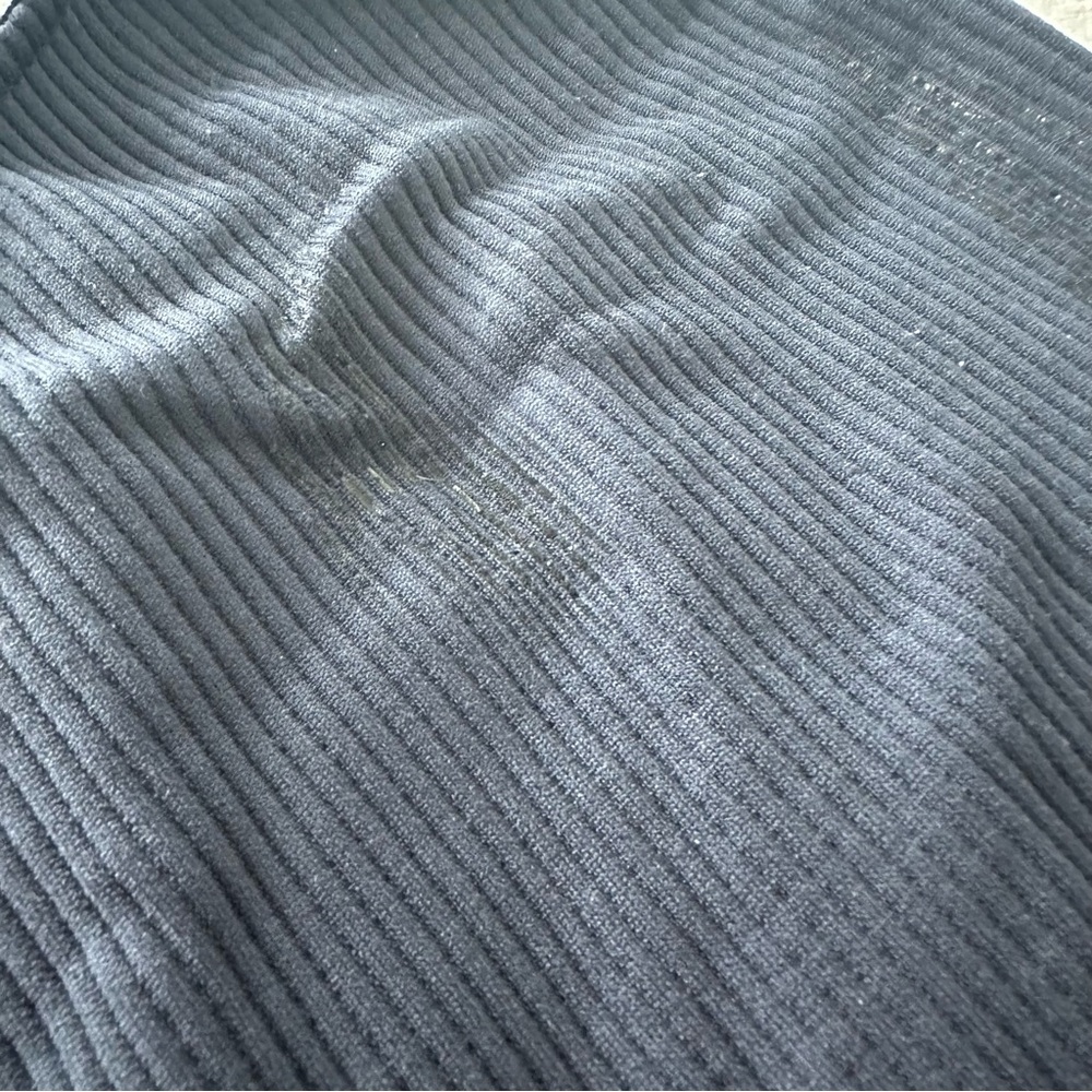 Navy Blue Ribbed Women's Top - Picture 3 of 3